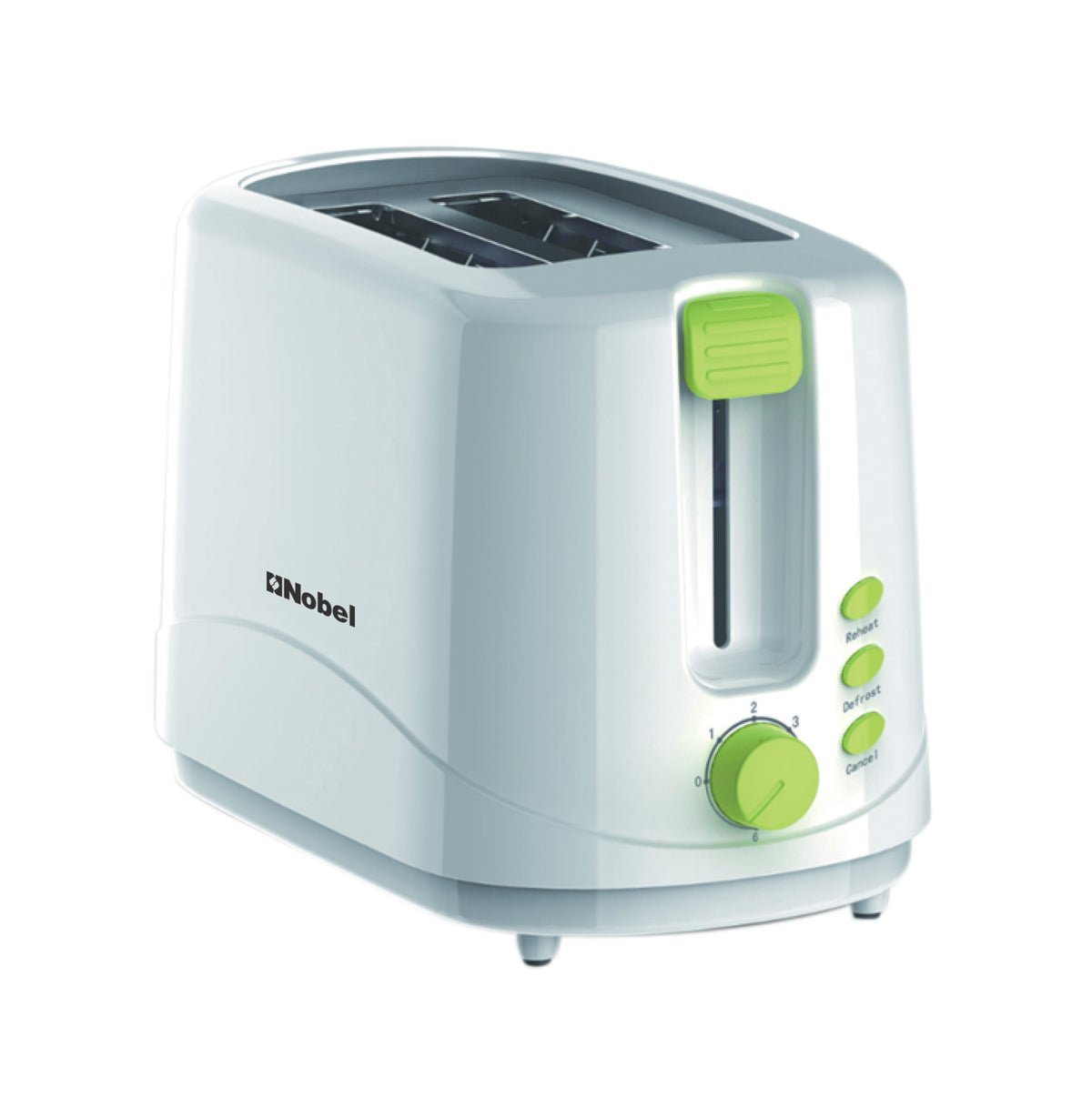 Nobel Sandwich Toaster 2 Slice Short Slot, Cord Storage, Cool-Touch, Adjustable Browning Control, 7 Settings, Cancel/Reheat/Defrost Function, Removable Crumb Tray NST2TI White-1