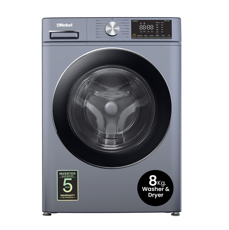 Nobel Washing Machine 8 KG 1400RPM 220-240V~ 50HZ NWM860FS-1