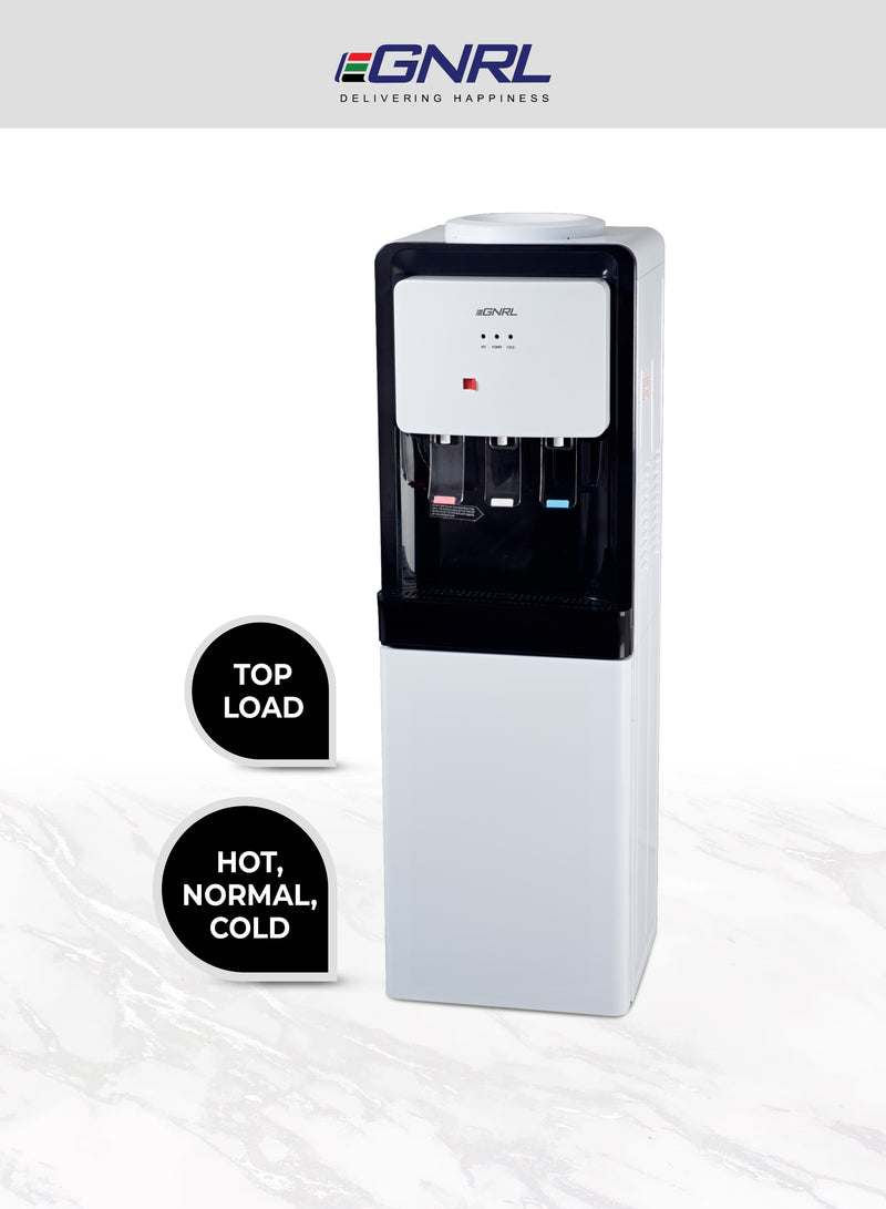 EGNRL EGWD1715 3-Taps Free Standing Water Dispenser, R134a, Equipped with Hot, Ambient and Cold Temperature, and Storage Cabinet, Child Safety Lock |Best for Home Kitchen & Office| White-1