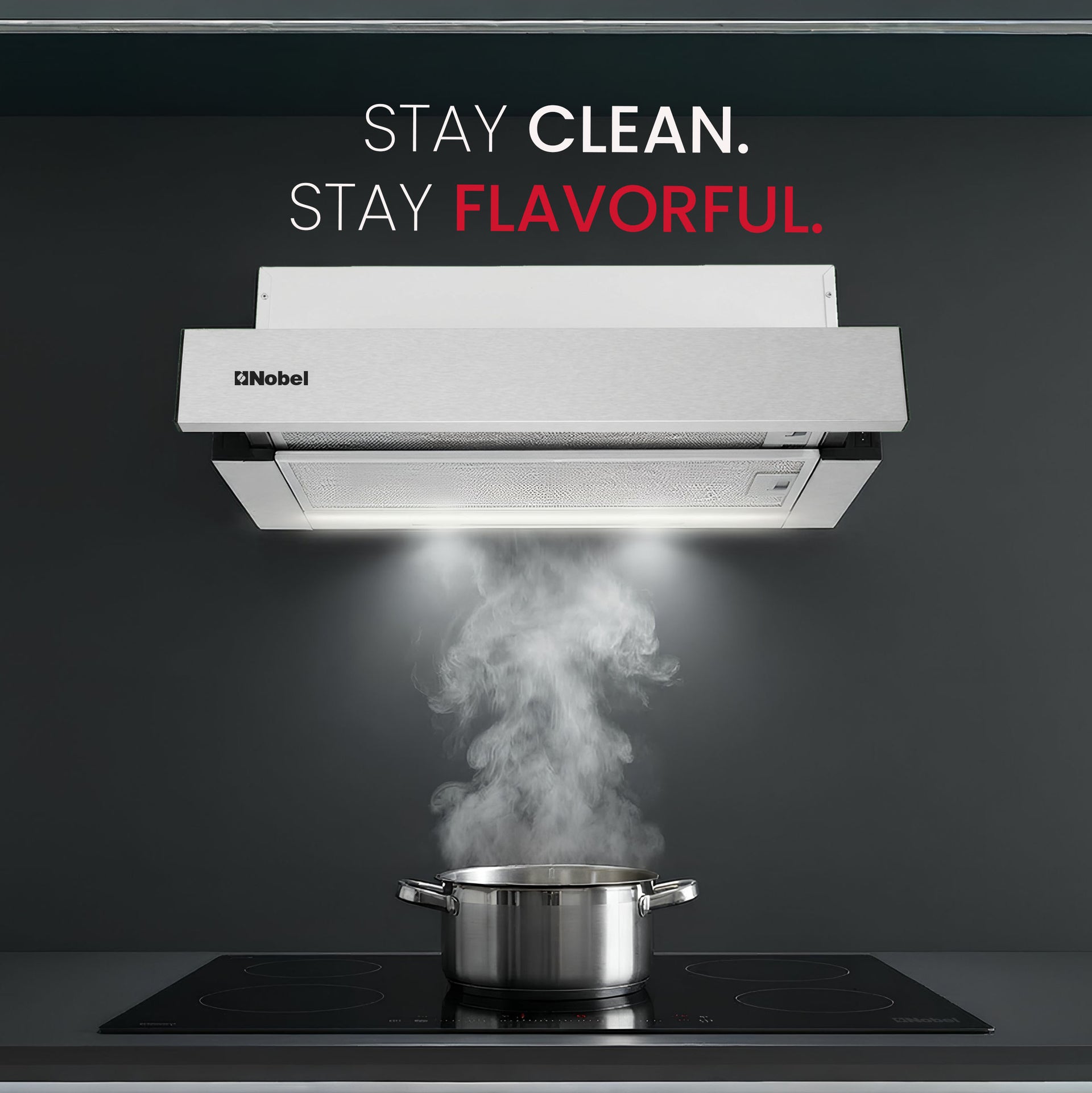 Nobel RANGE HOOD 90cm Built-in Hoods, 2 Speed Rocker Switch 3-Layer Aluminum Filter(2pcs) Slider Hood SS430+Galvanized Plate Box NCHP90ST