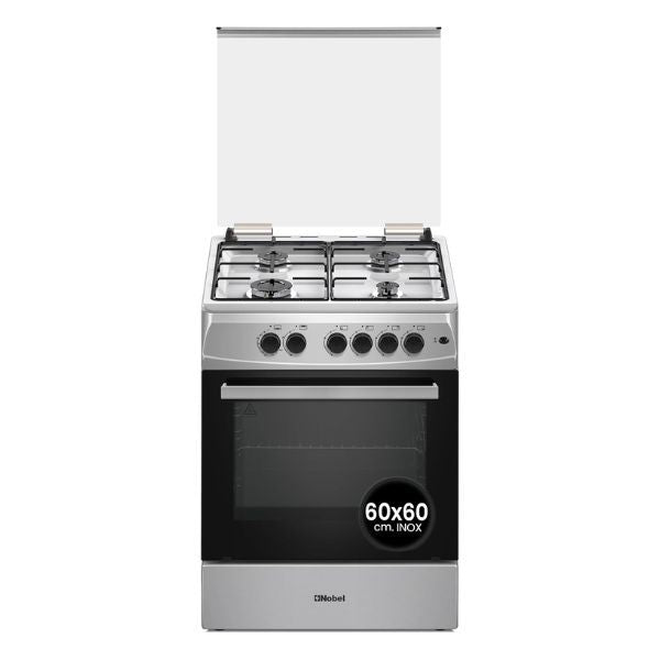 Nobel Gas Cooker Inox 60X60 Cm 4 Gas Burners Grill Gas Oven Turkey Ffd NGC6611-1