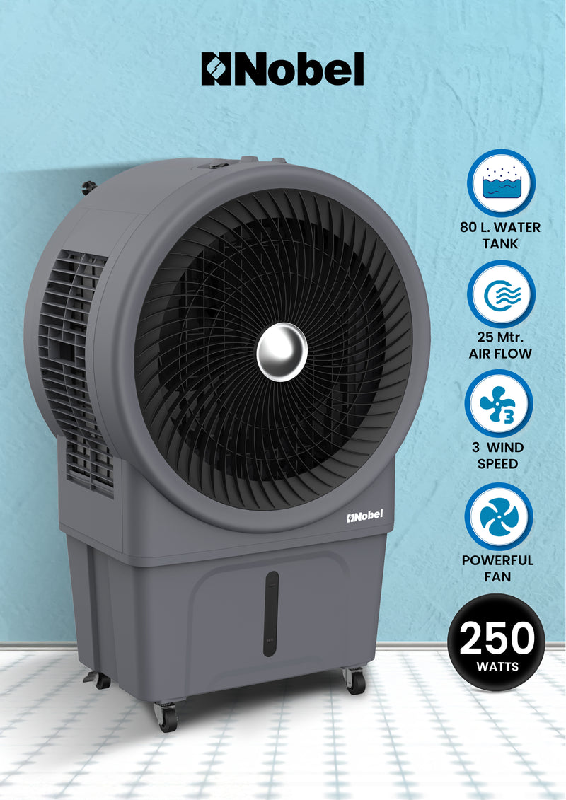 Air Cooler 80 Ltrs Water Tank, Mechanical Typhoon Cooling, Automatic Oscillation, and Powerful 250W Performance - NAC1111B-1