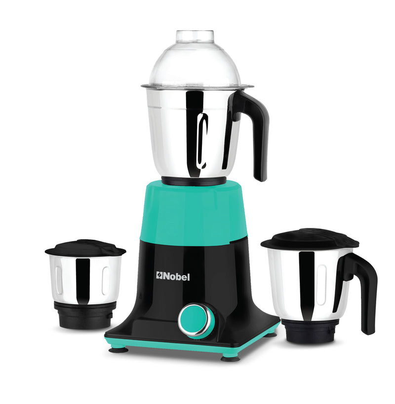 Nobel 3 in 1 Mixer Grinder, Powerful Motor, Wet Grinding Jar, Dry Grinding Jar, Chutney Jar, 3 Speed Control, Pulse Function, Stainless Steel Jars & Blades, Made in India NB301SS-1