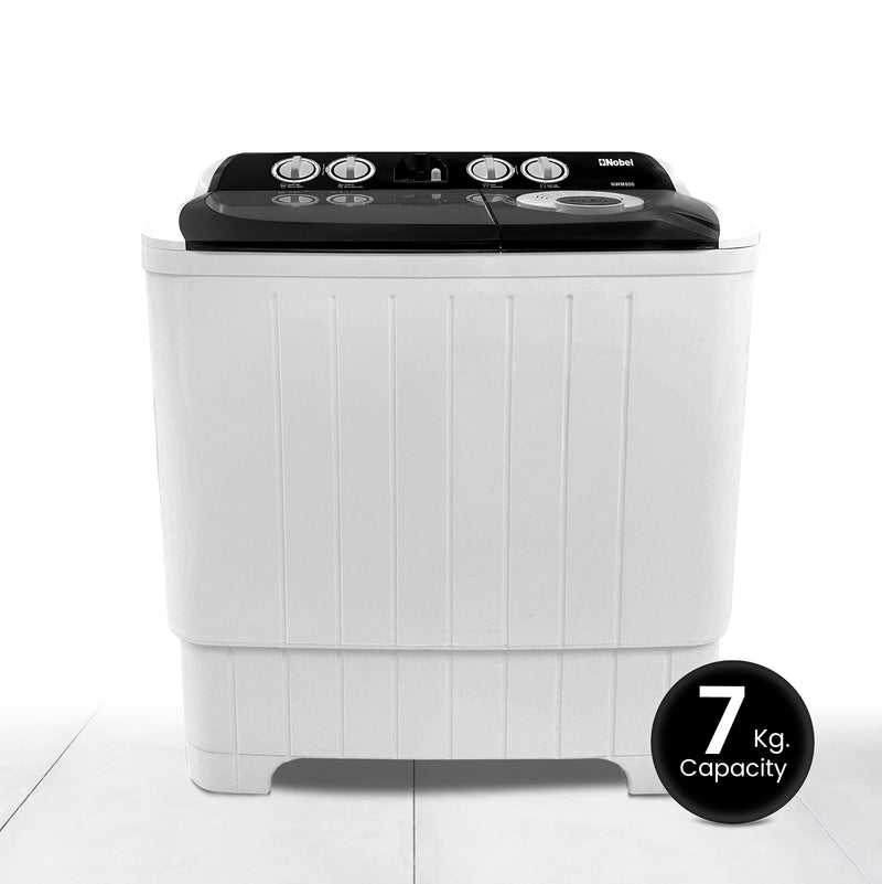 Semi-Automatic Twin Tub Washing Machine 7.0Kg Wash /5.5Kg Spin Capacity Efficient Washer - NWM800-2