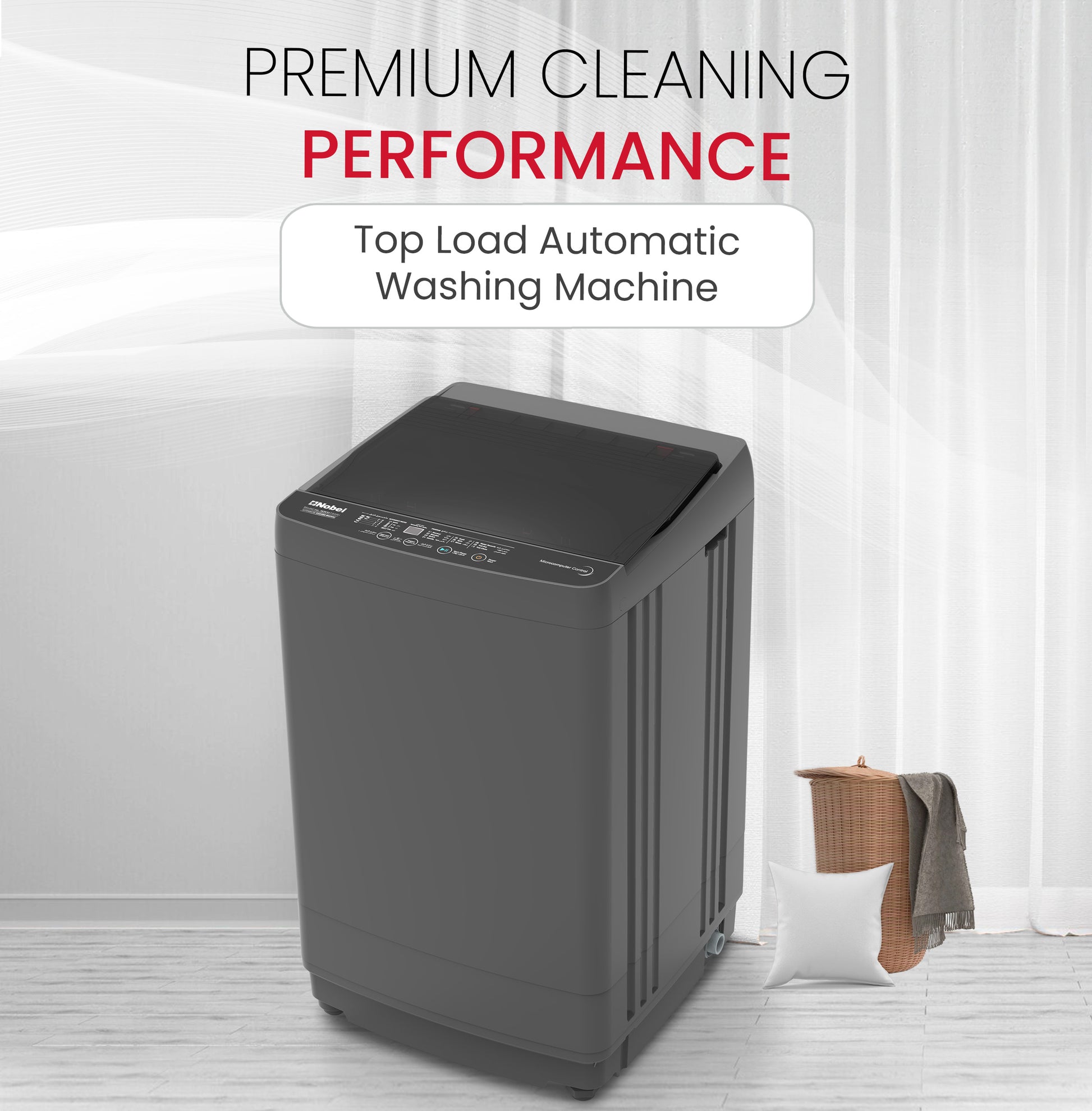 Top load washing machine 7 KG Capacity, Electronic Control, 12 Wash Programs - NWM750RI-2