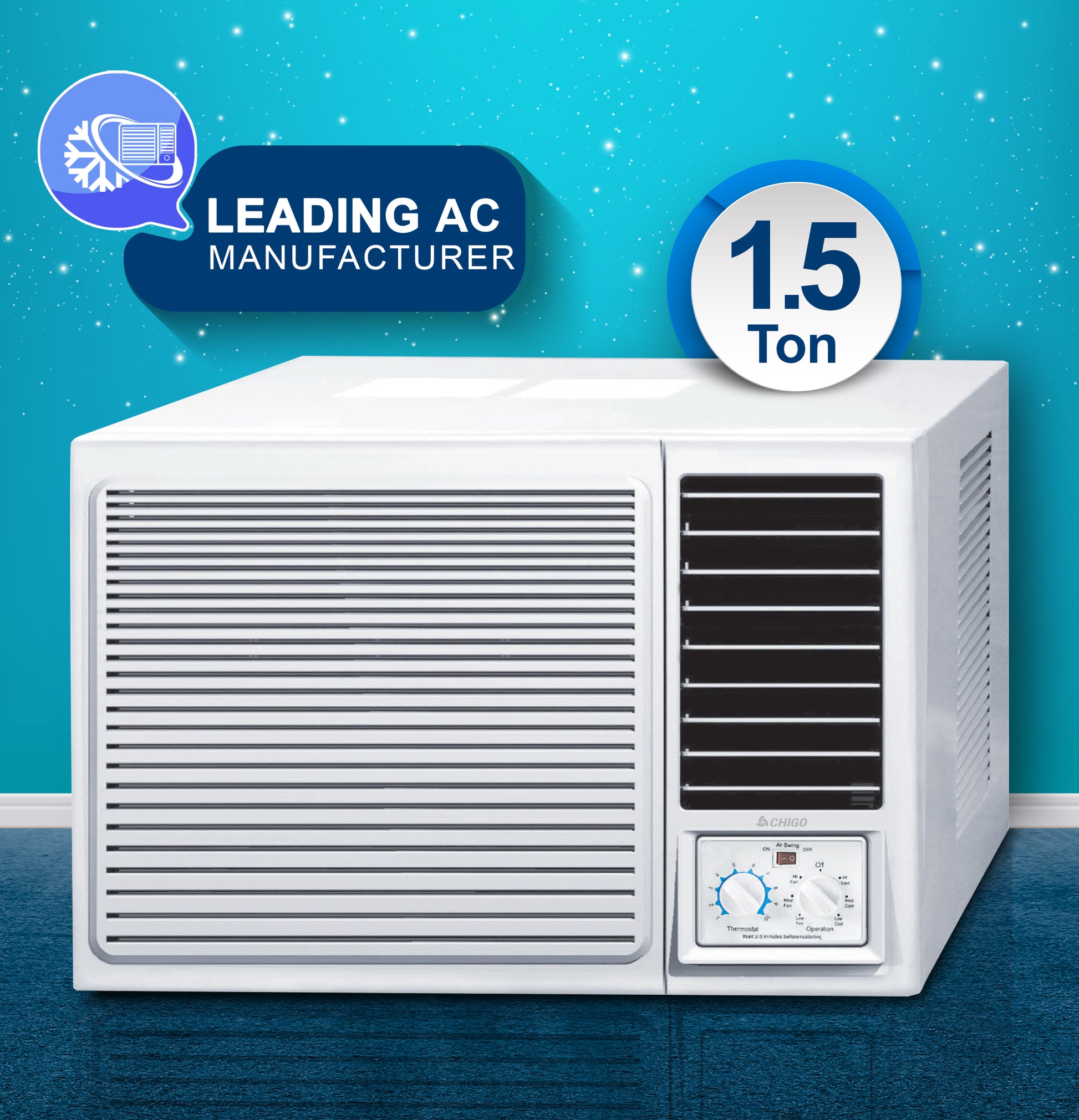 1.5 Ton Window AC | 18000 BTU | High-Performance Air Conditioner | T3 Climate | Low Noise | Rotary Compressor | Energy-Efficient Cooling for Extreme Heat CWA18CO White
