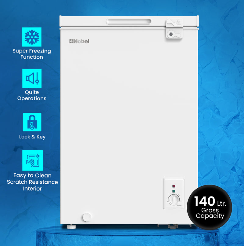 Single Door Chest Freezer 140Ltr Gross /99Ltr Net Capacity , R600a Refrigerant - NCF145-2