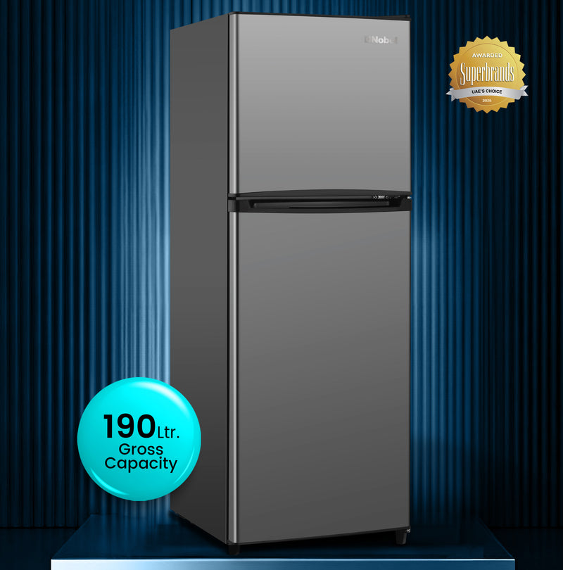 Double Door Refrigerator 190L Gross / 127L Recessed Handle, Inside Condenser - NR190S-2