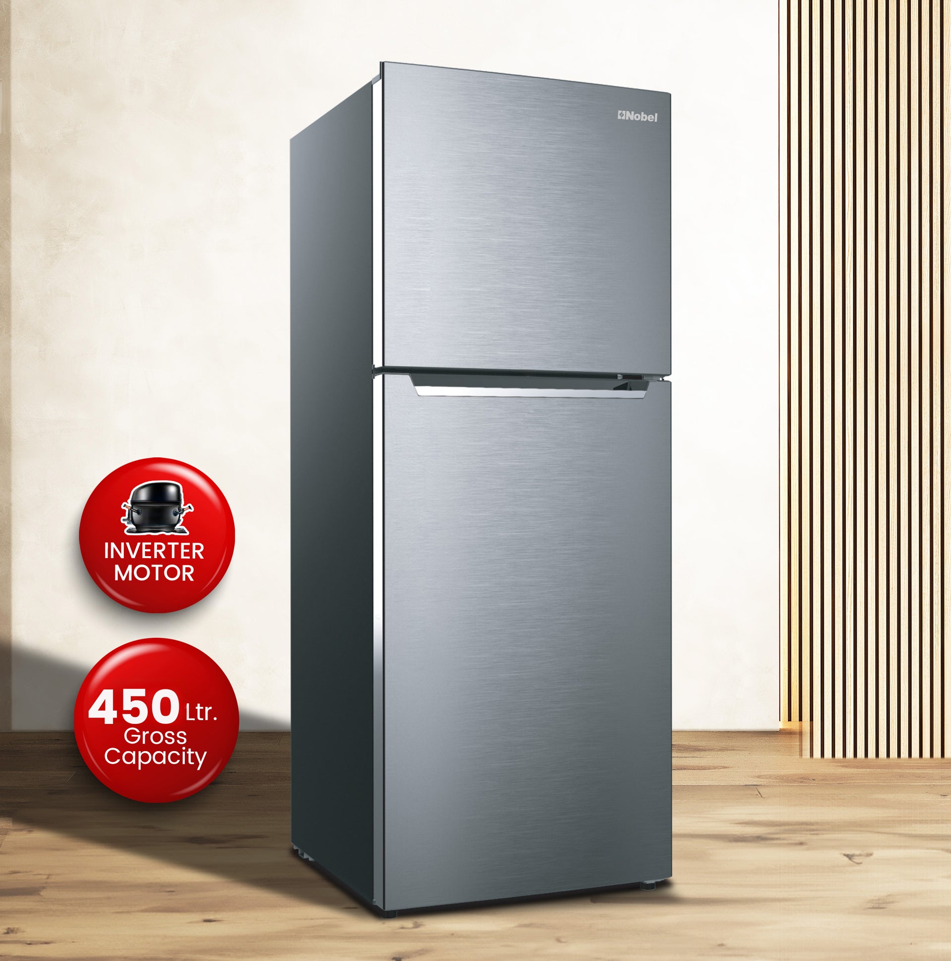 Double Door Refrigerators 450L Gross / 332L Net, No frost with Inverter Technology - NR450NF