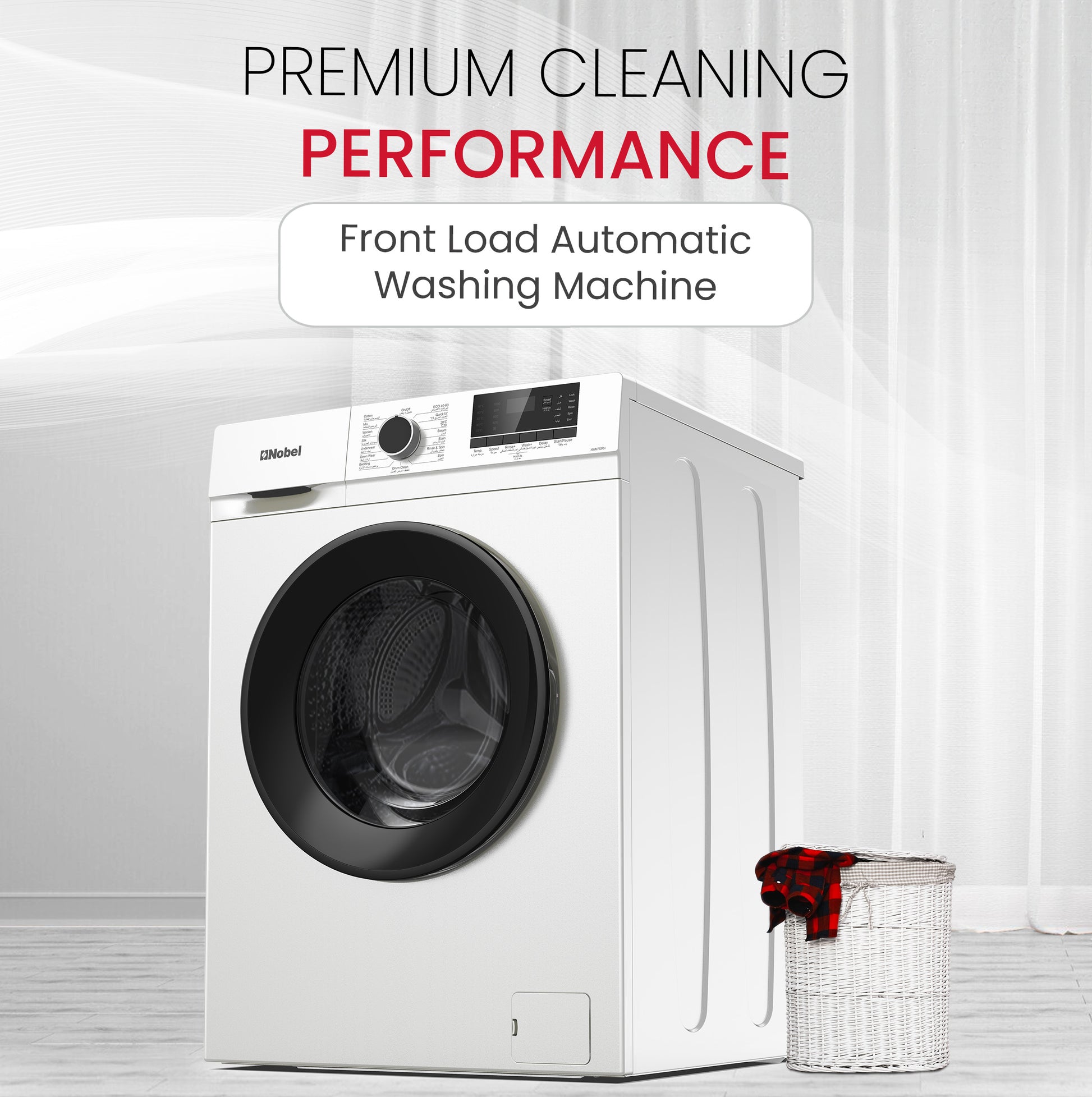 Nobel Front Load Washers White 6 Kgs 1000Rpm NWM760RH-2