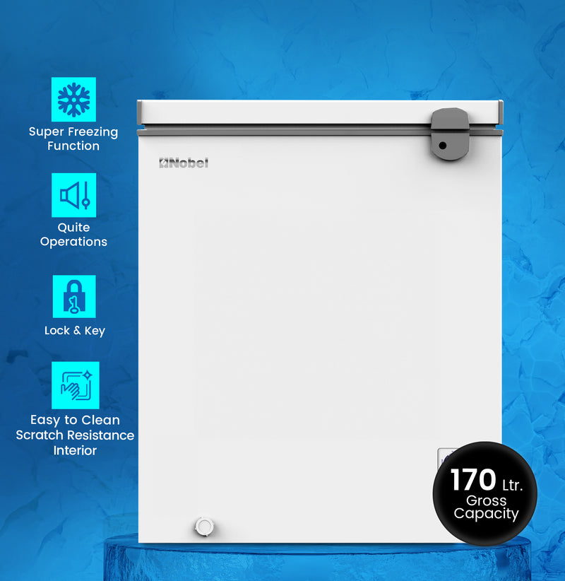 Chest Freezer 150L Capacity, High-Efficiency Compressor, Low Noise - NCF170NI-2
