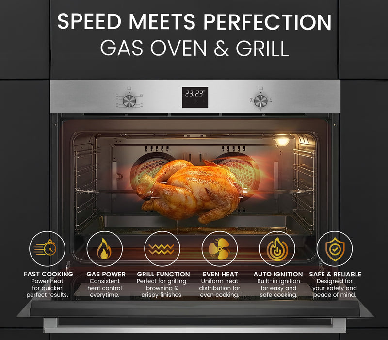 NOBEL Built-in - Ovens Stainless Steel 90cm Gas Grill NBI93020-3
