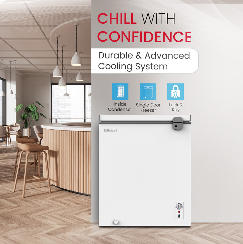 Chest Freezer 150L Capacity, High-Efficiency Compressor, Low Noise - NCF170NI-3