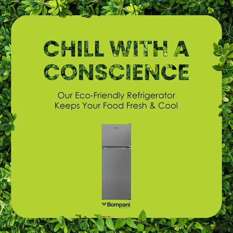 Bompani Double Door Refrigerators Inox 332 Ltrs No Frost Recessed Handle R600A Inside Condenser BR400SS-3