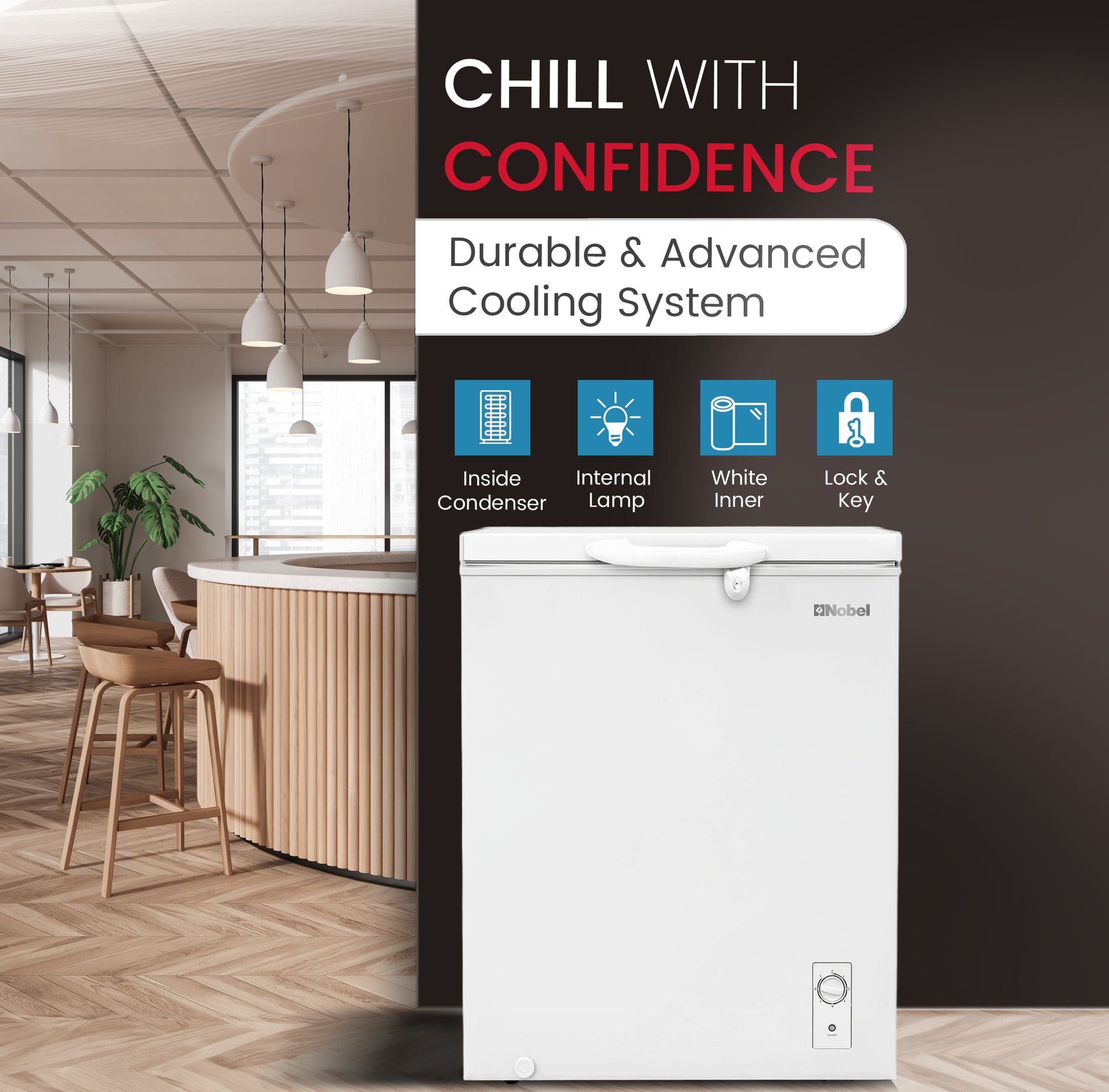 Single Door Deep Freezer 140L Gross / 99L Net, Mechanical Control – NCF140-3
