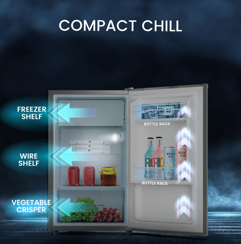 Single Door Refrigerator 140L Gross / 90L Net Capacity, Defrost, Recessed Handle - NR140-3