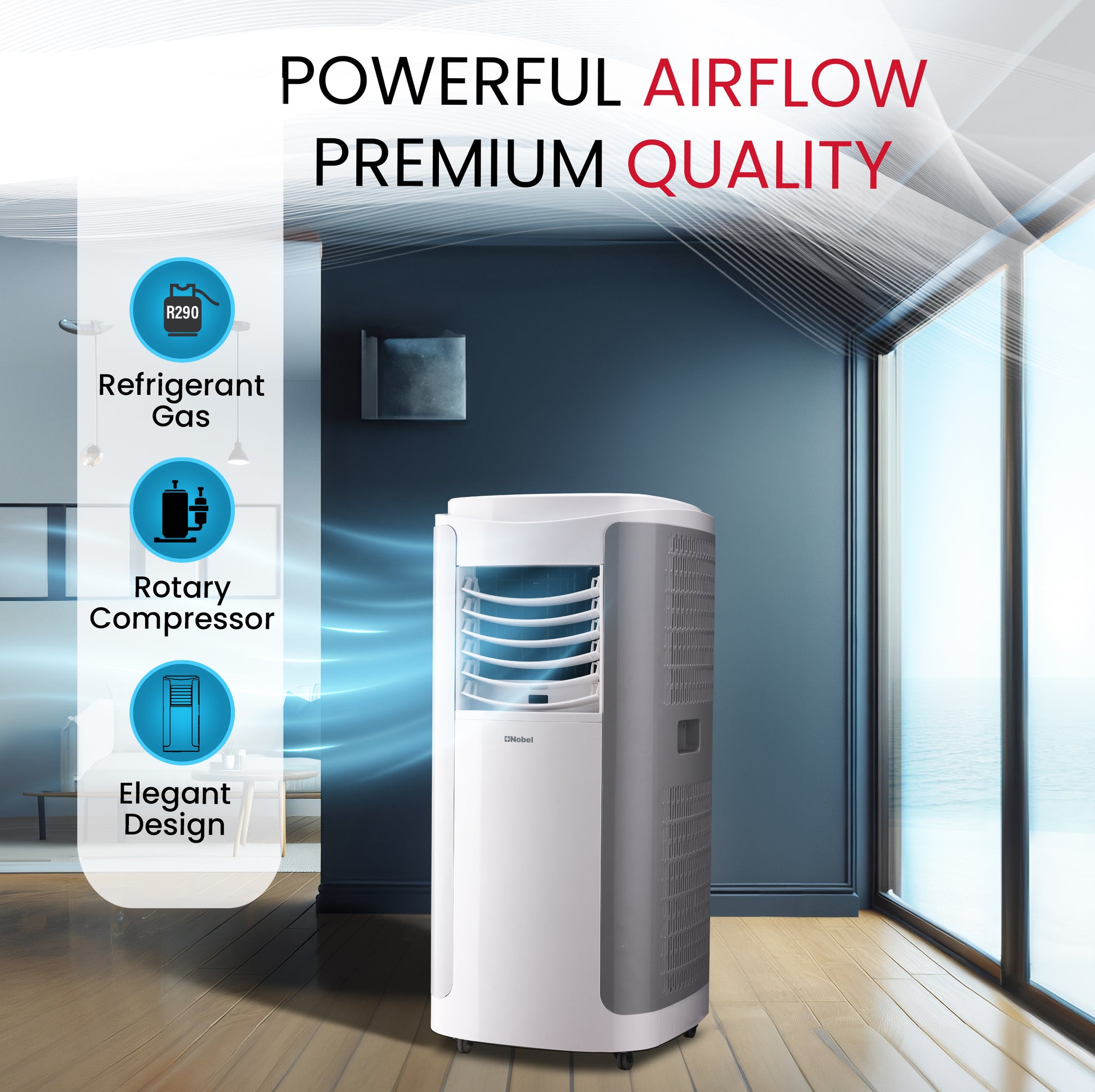 Portable Air Conditioner 3-in-1 Cooling Fan, Dehumidifier, Remote Control - NPAC15C-3
