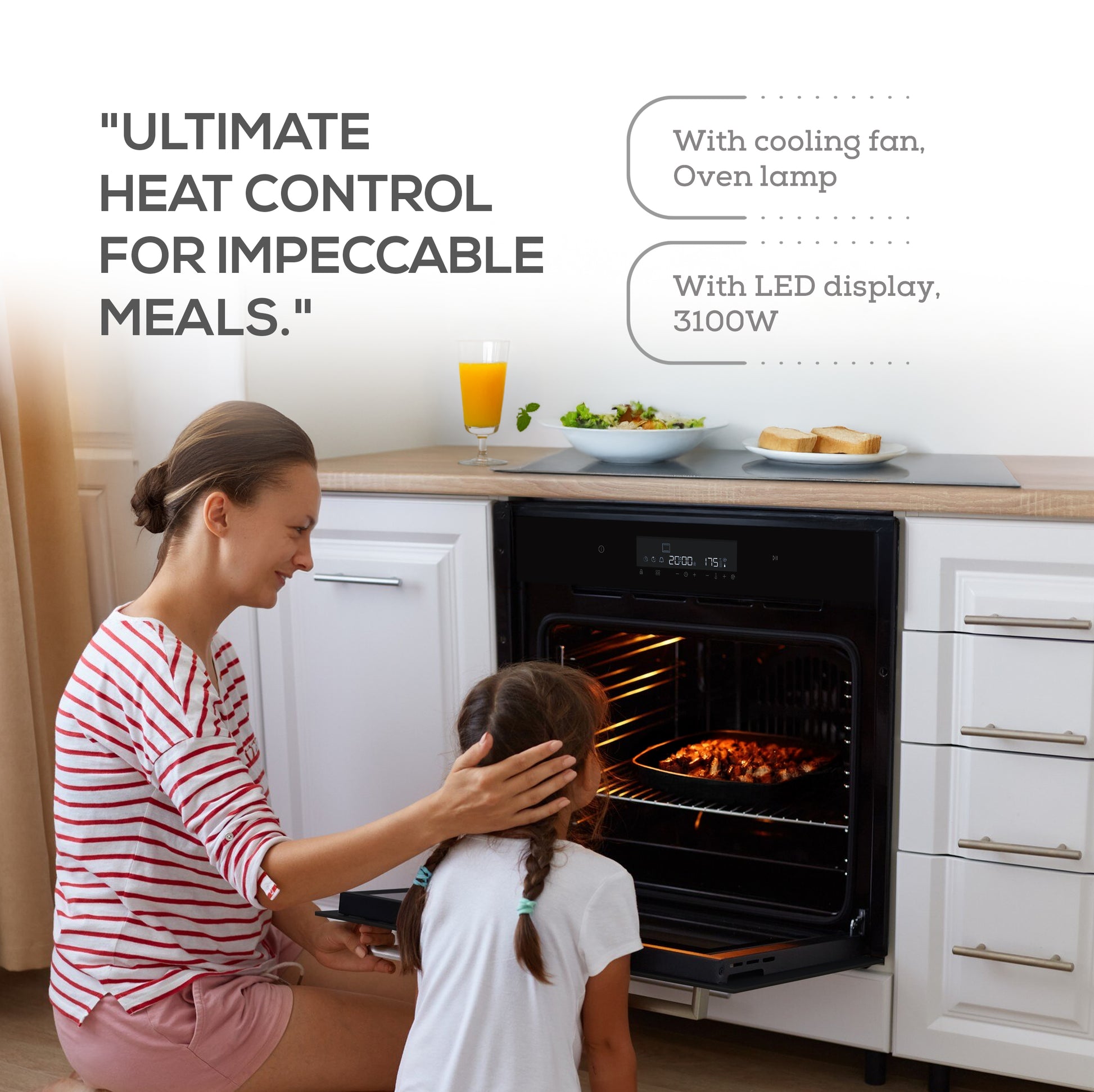La Modano Electric Built-in Oven Black 60 cm Multi-Function Cooker LMBO606MC-3