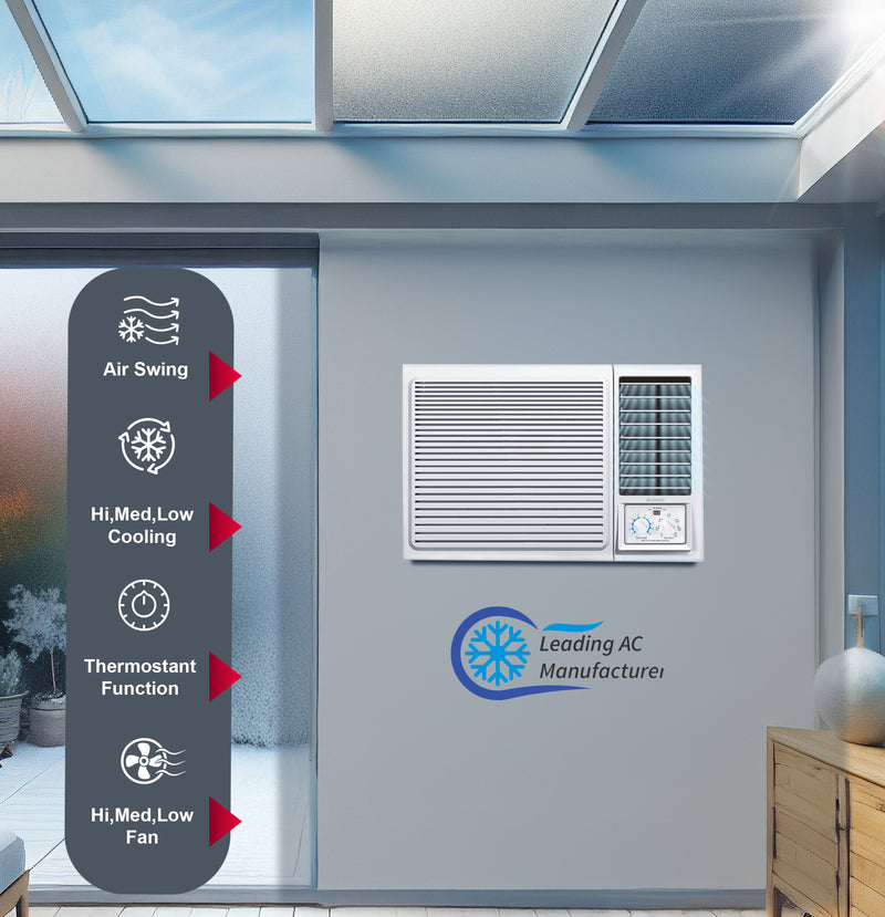 2 Ton Window AC | 24000 BTU | High-Efficiency Rotary Compressor | T3 Climate | Low Noise | R410a Refrigerant | Energy-Efficient Cooling for Extreme Heat CWA24CO White