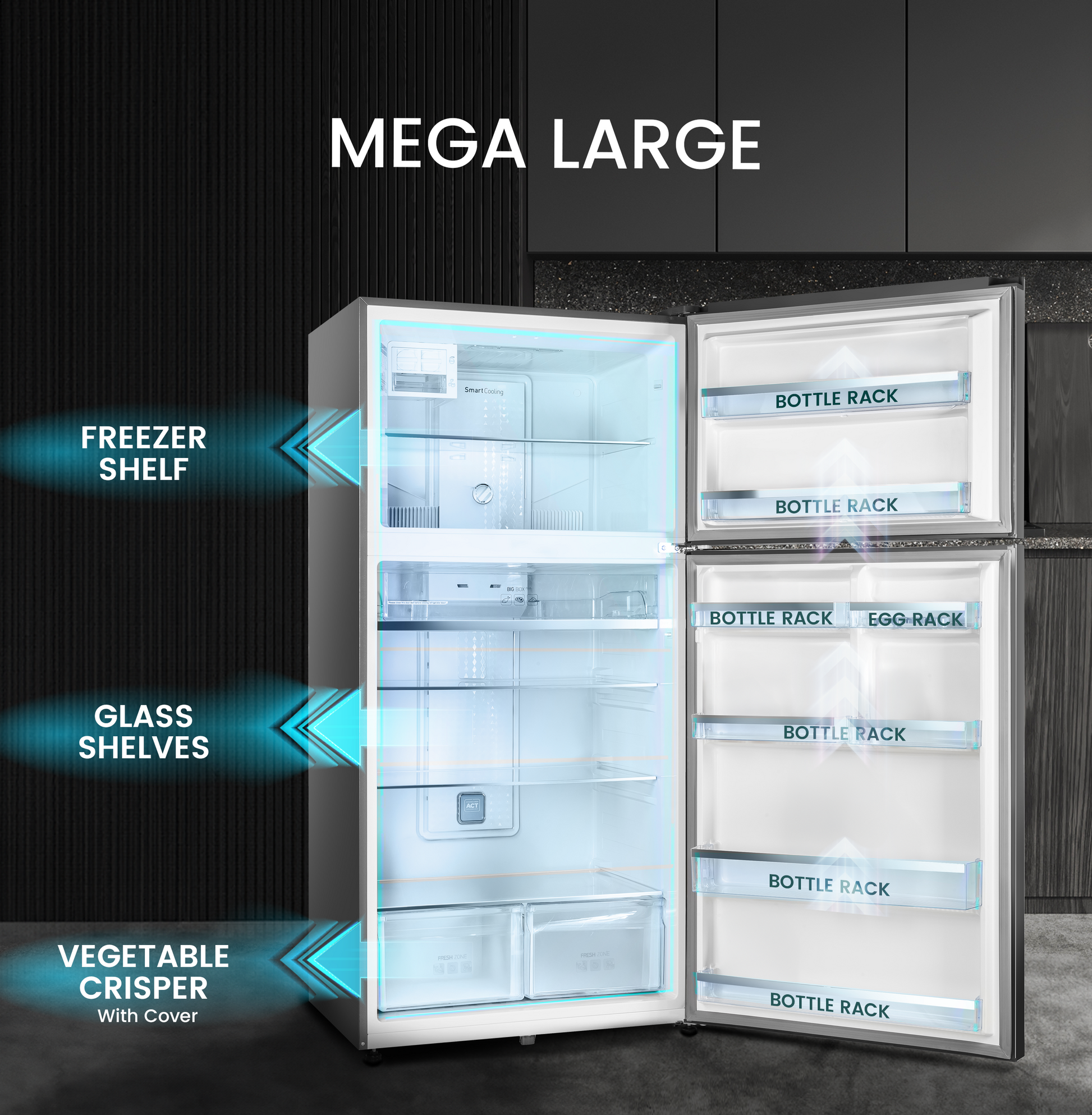 Double Door Refrigerator Inverter  700L Gross / 580L Net Capacity, No Frost - NR750NFI-3
