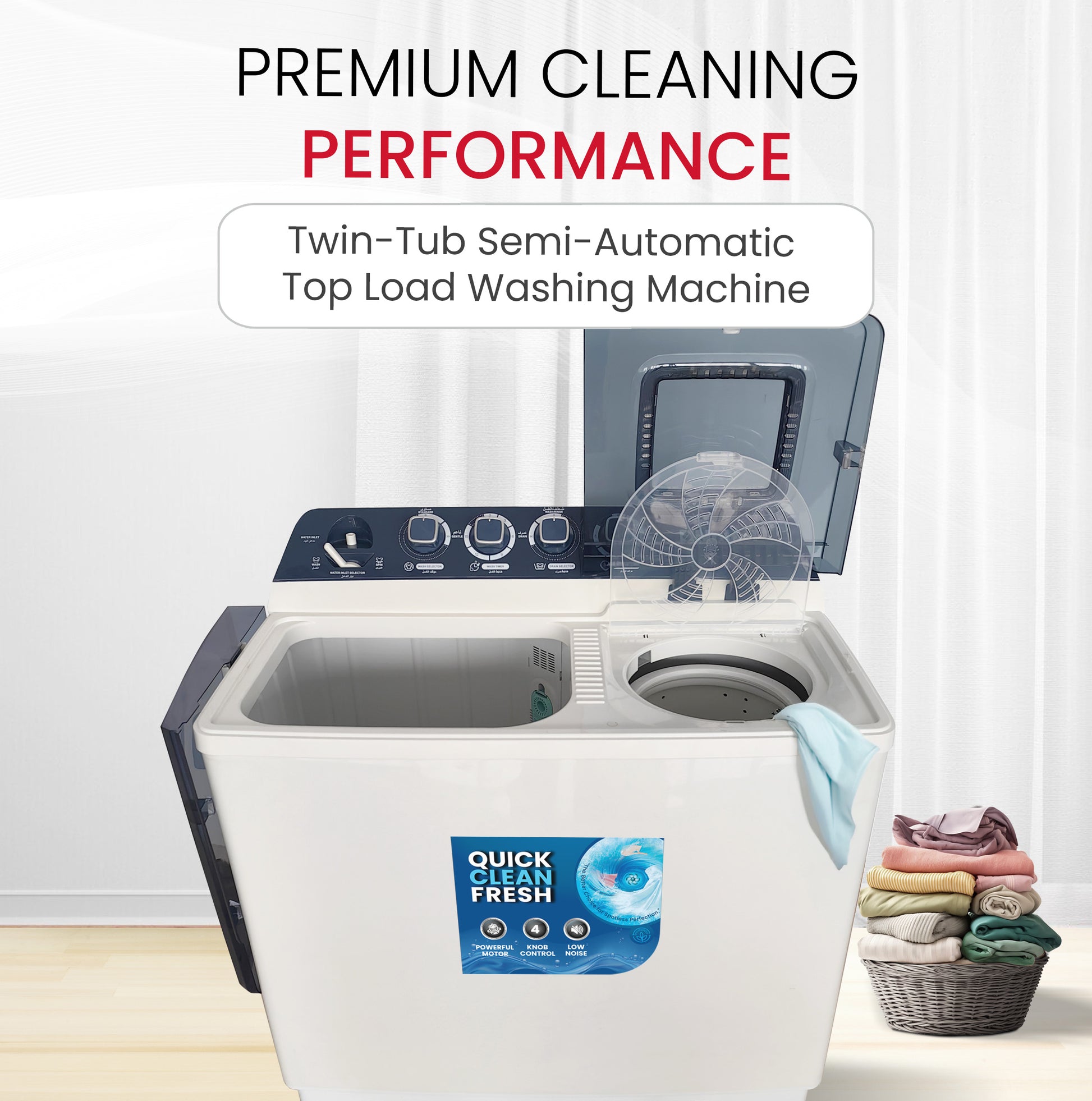 Semi automatic washing machine Twin Tub 7 Kg - NWM8001-3