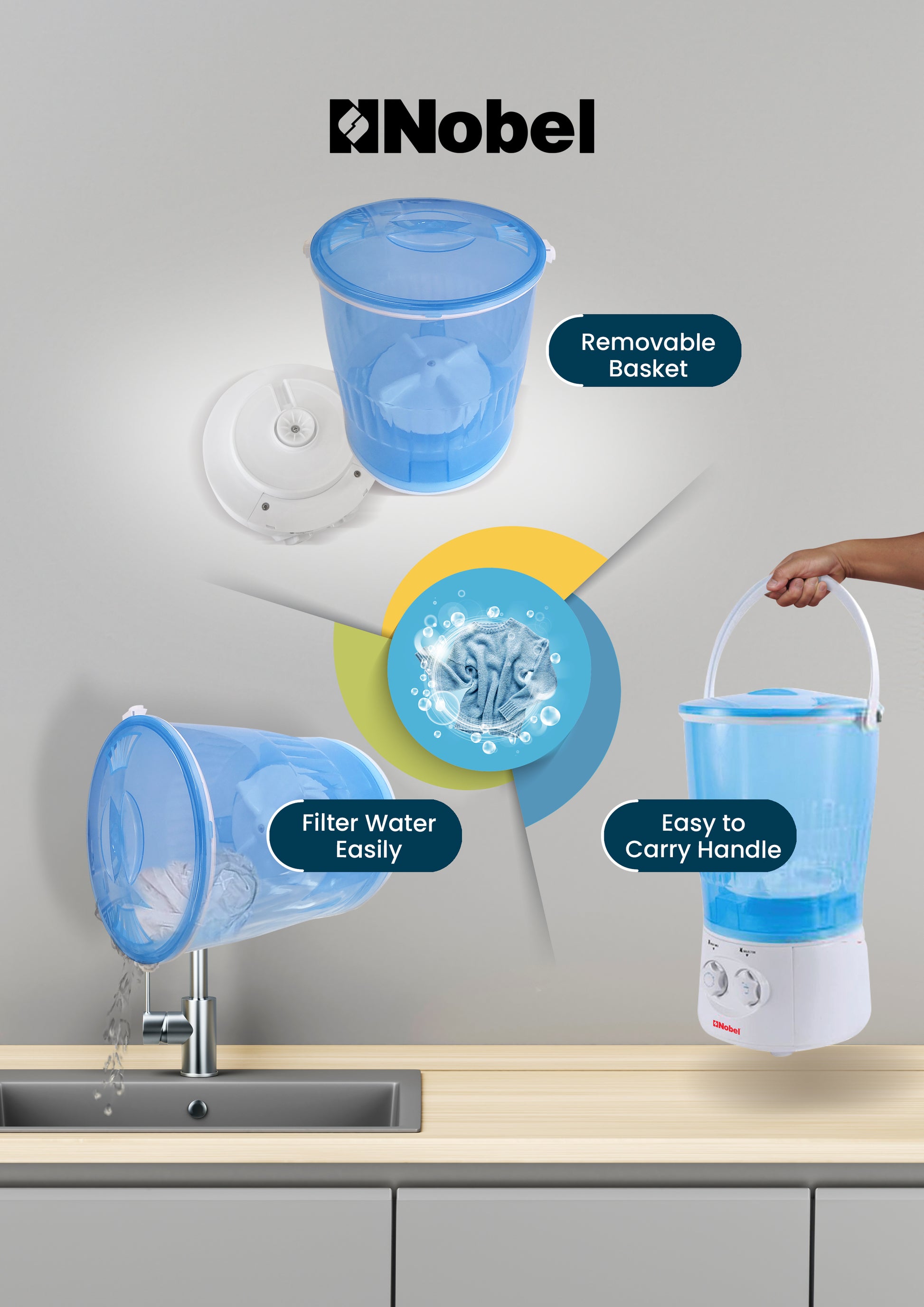 Nobel Baby Washer Blue 2 Kgs - NWM22-3