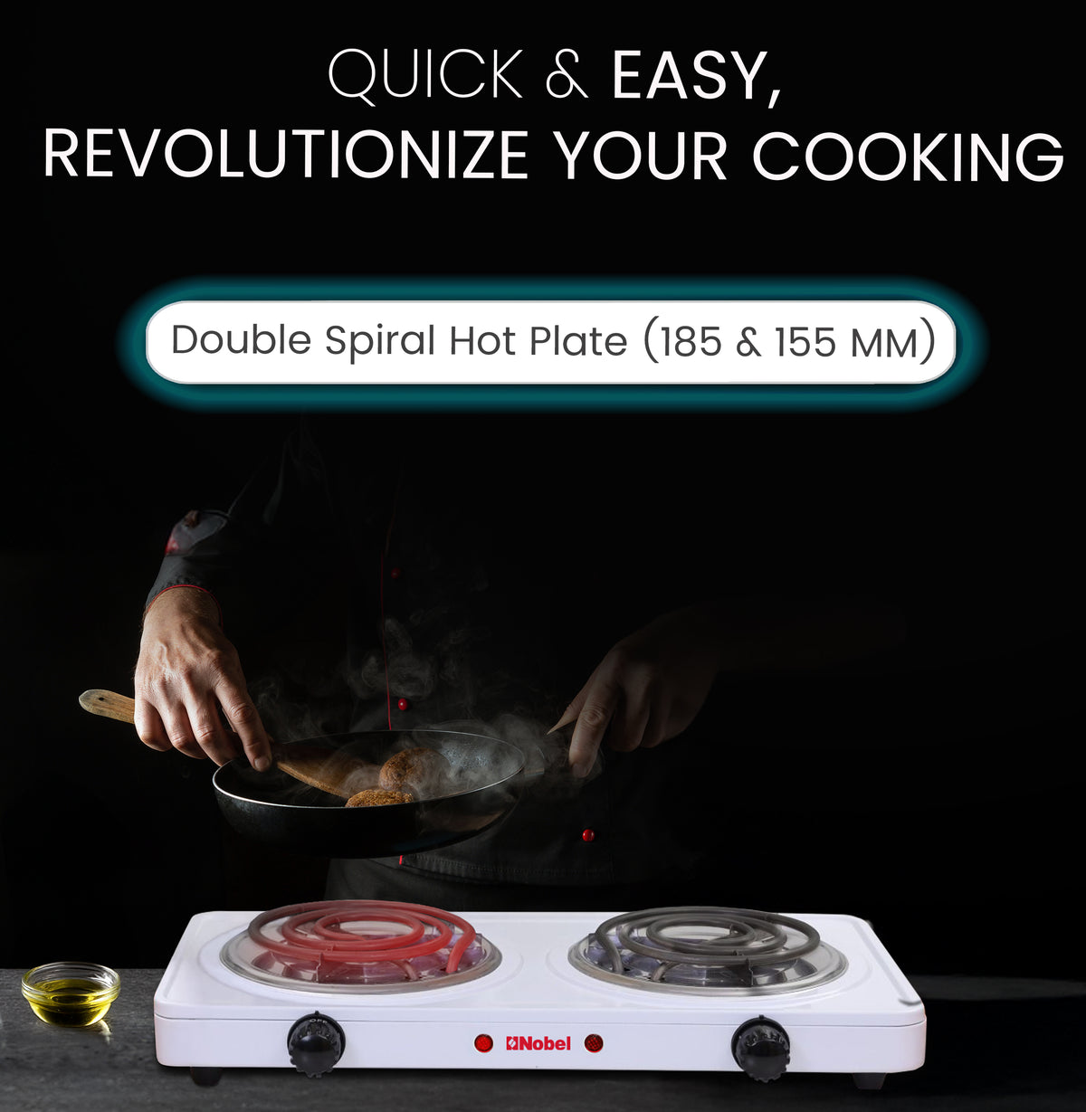 Nobel Spiral Hot Plate 10KG Silver Color NHPS002-3