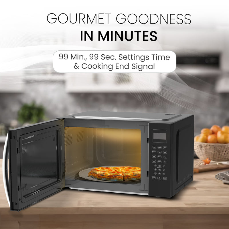 Nobel 42 Liters Capacity Microwave Oven, Membrane Control, Defrost Setting, 8 Auto Menu Cooking, 10 Power Levels, Silver Handle Door Opening with 2 Year Warranty NMO55D Black-5