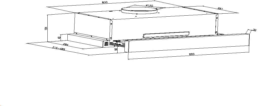 Nobel RANGE HOOD 90cm Built-in Hoods, 2 Speed Rocker Switch 3-Layer Aluminum Filter(2pcs) Slider Hood SS430+Galvanized Plate Box NCHP90ST-8