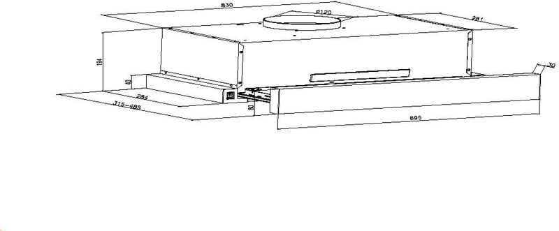 Nobel RANGE HOOD 90cm Built-in Hoods, 2 Speed Rocker Switch 3-Layer Aluminum Filter(2pcs) Slider Hood SS430+Galvanized Plate Box NCHP90ST-8