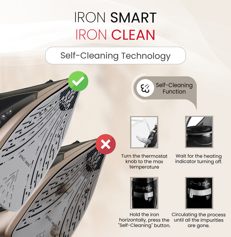 Nobel Steam Iron, Dry Ironing, Spray & Steam, 320ml Ceramic Sole Plate, Self-Cleaning, Powerful Burst & Vertical Steam, Adjustable Control, 360° Swivel Cord, Overheat Safety NSI35 Black-7