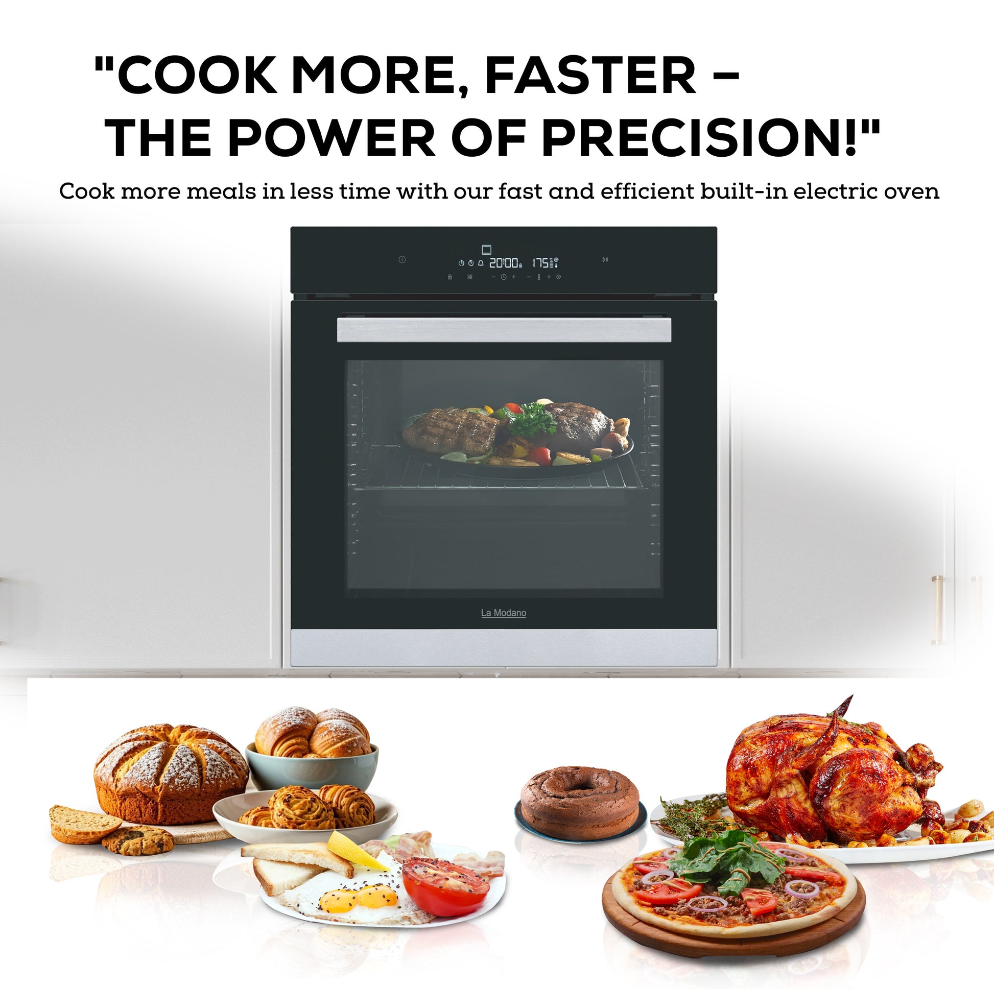 La Modano Electric Built-in Oven Black 60 cm Multi-Function Cooker LMBO606MC-4
