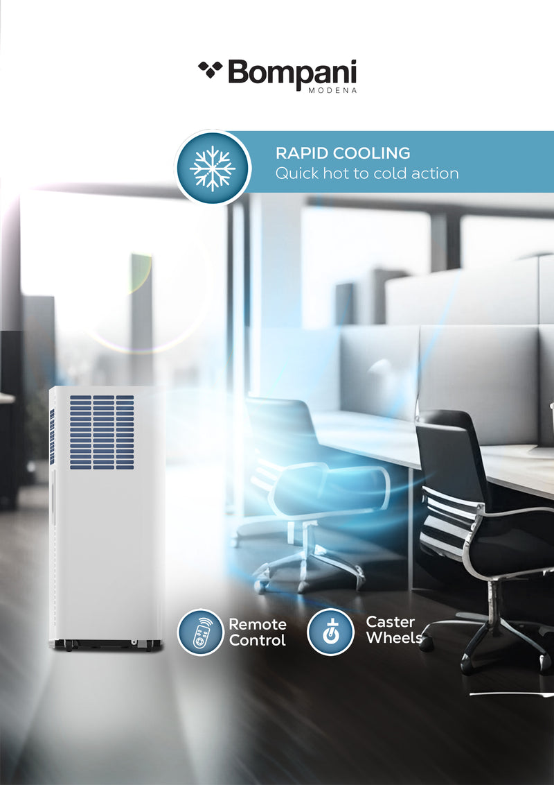 Portable Ac 9000Btu With Auto Swing, Led Display, And Remote Control - BO900-4