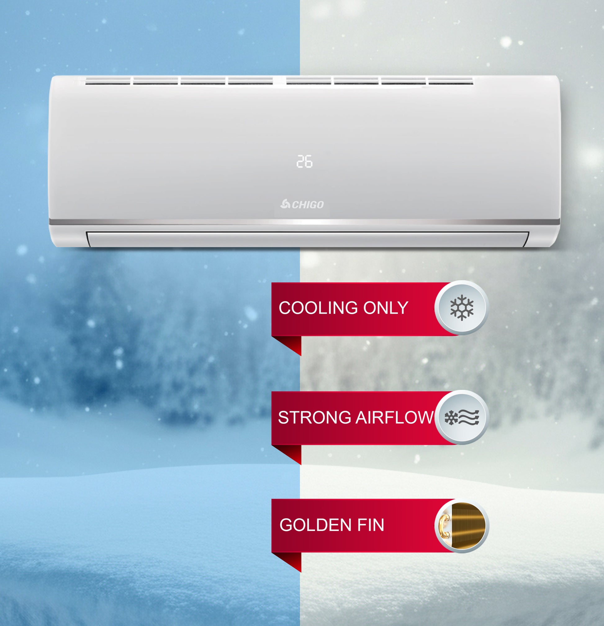 1.5 Ton Split Air Conditioner | 18000 BTU | T3 Climate | Low Noise | R410a Refrigerant | Auto Restart & 4-Way Airflow| Golden Fin | Rotary Compressor 1826 W 1826 W CSA18CO White