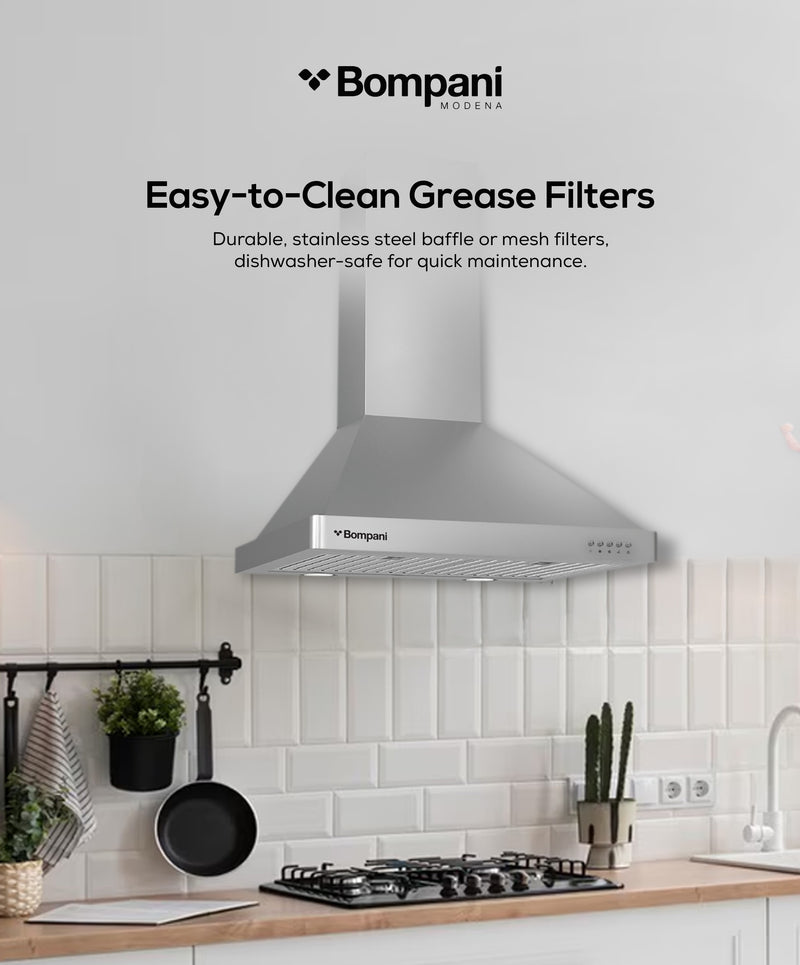 Bompani Builtin Hoods Stainless Steel 60Cm Decorative CHIMNEY60ST-4