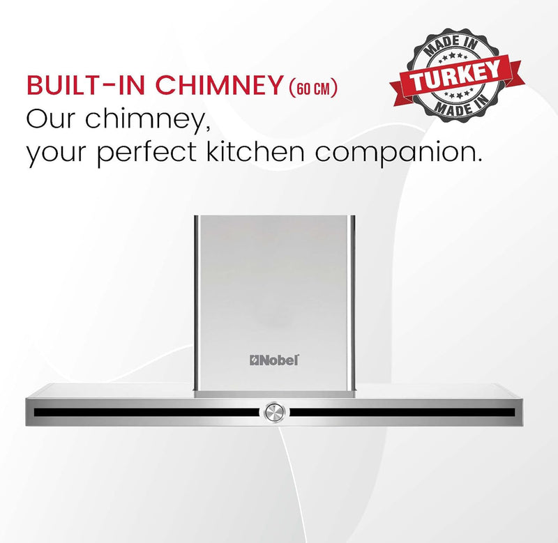 Nobel Builtin Chimney Stainless Steel 60Cm 2 Led Lights Carbon Filter NBI8652CH-7