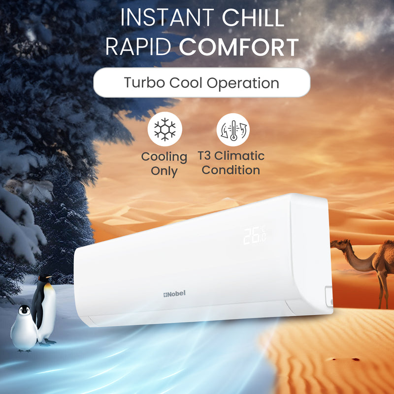 Air Conditioner 18,000 BTU Cooling Only Rotary Compressor, R410A Refrigerant, Gold Fin, 2500W - NSAC18TN-4