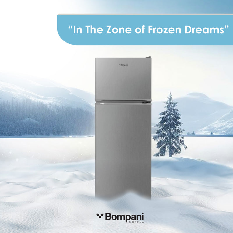 Bompani Double Door Refrigerators Inox 332 Ltrs No Frost Recessed Handle R600A Inside Condenser BR400SS-4