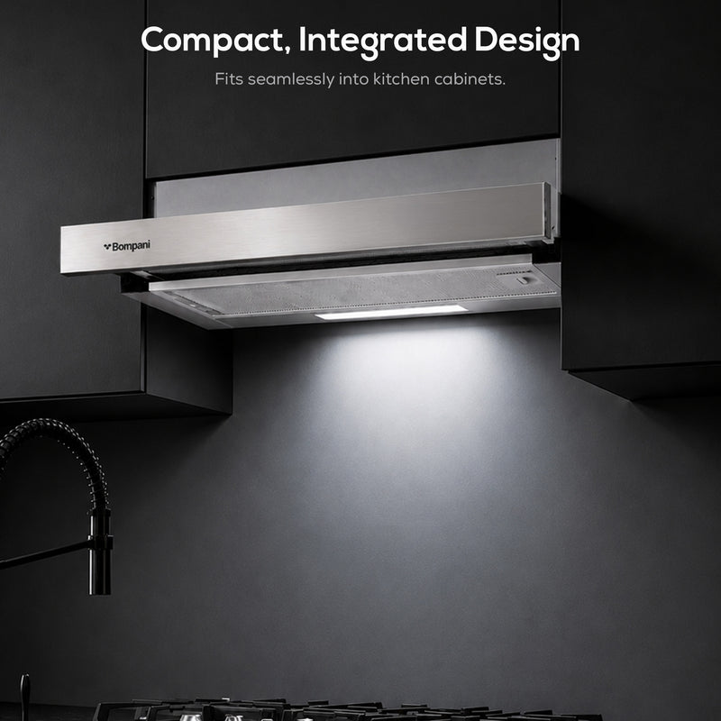Bompani Builtin Hoods Stainless Steel 60Cm Slide Out Aluminium & Charcoal Filter BOCP603E-5