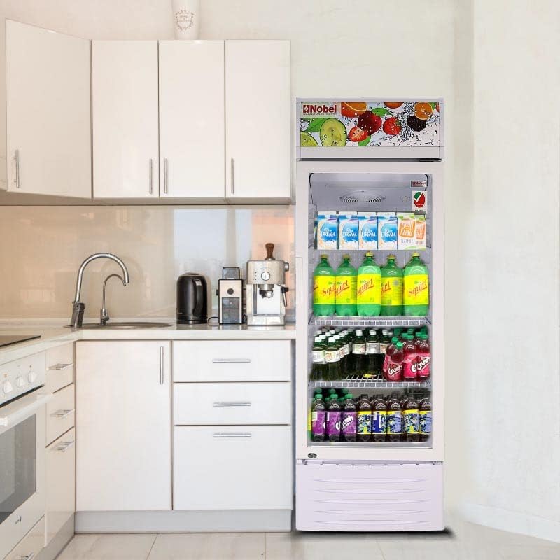 Nobel Upright Chiller, Single Door 245 Litres Single Door Light Box Lock and Key - NSF245 White-3