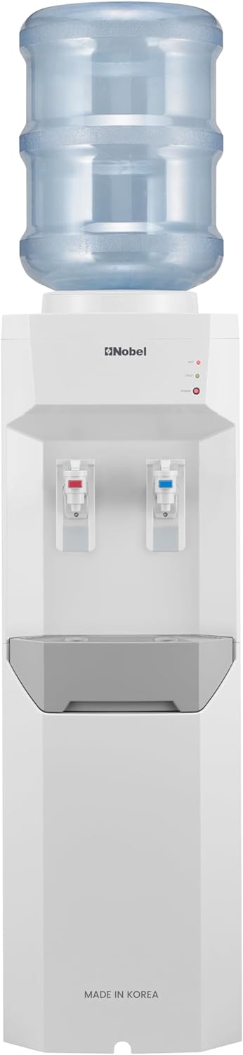 Nobel Made in Korea Two Tap Hot & Cold Function Water Dispenser Cabinet Model with 2L/H 5-10°C Cooling Capacity 5L/H 85-95°C Heating Capacity - NWD7700KR White