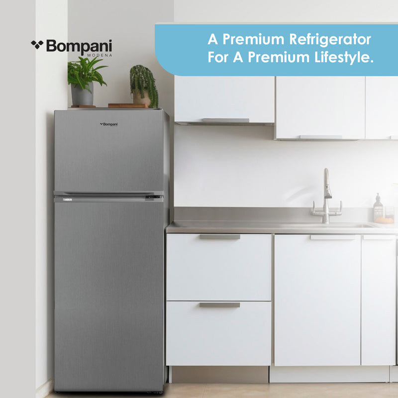 Bompani Double Door Refrigerators Inox 332 Ltrs No Frost Recessed Handle R600A Inside Condenser BR400SS-5