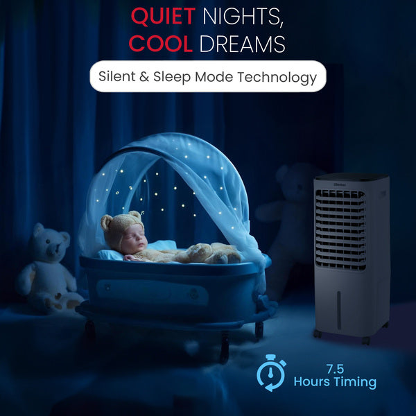 Nobel Air Cooler, 12L Water Tank, 3-Speed, Ionizer, Remote Control, Auto Swing, 7.5H Timer, Honeycomb Cooling Pads,Tubular Flow Fan with Water Shortage Protection NAC40R White-5