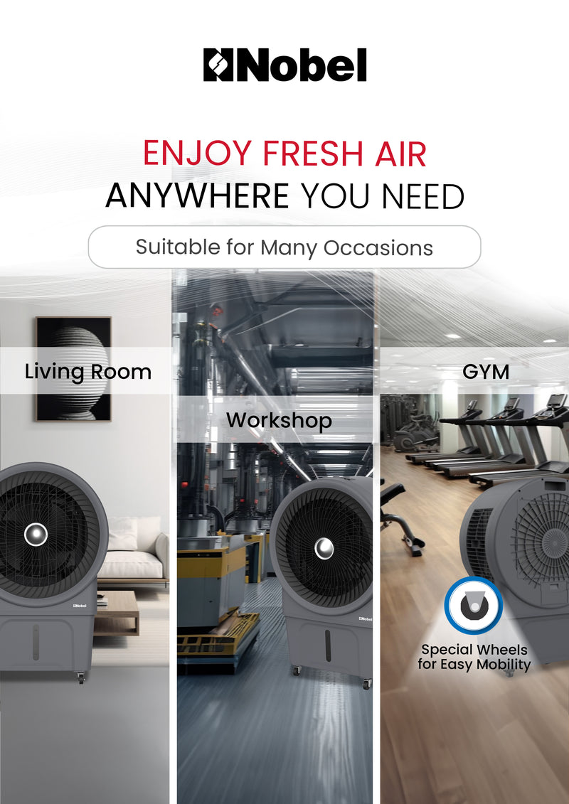Air Cooler 80 Ltrs Water Tank, Mechanical Typhoon Cooling, Automatic Oscillation, and Powerful 250W Performance - NAC1111B-5