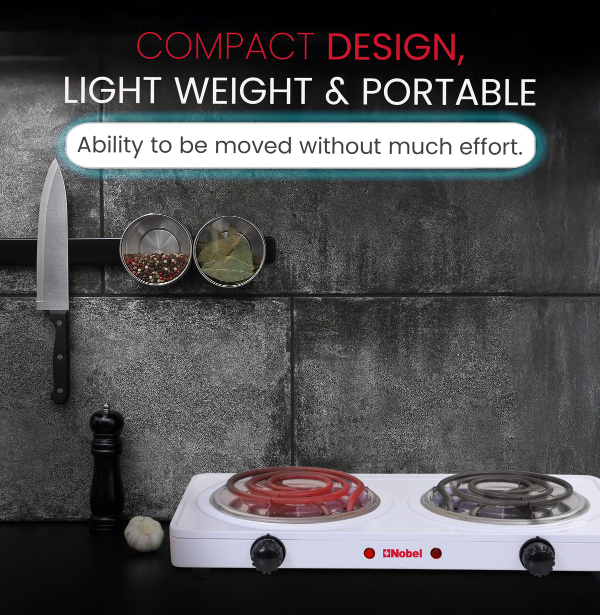 Nobel Spiral Hot Plate 10KG Silver Color NHPS002-5