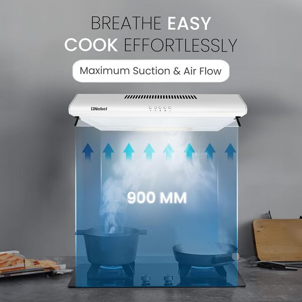 Nobel 90 cm Built-in Hoods Push Button, 3 Speeds NCH90W-5
