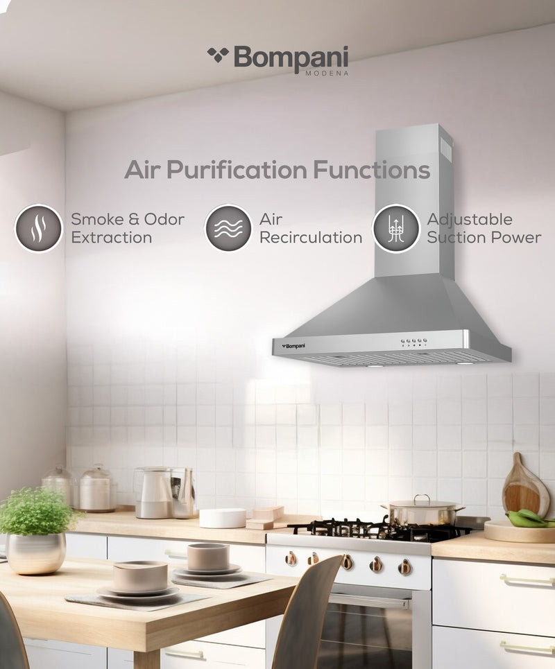 Bompani Builtin Hoods Stainless Steel 60Cm Decorative CHIMNEY60ST-5