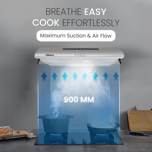Nobel 90 cm Built-in Hoods Push Button, 3 Speeds NCH90ST-5