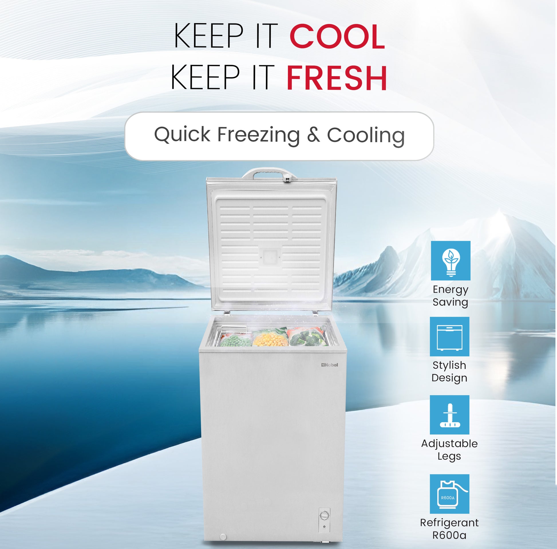 Single Door Deep Freezer 140L Gross / 99L Net, Mechanical Control – NCF140-5