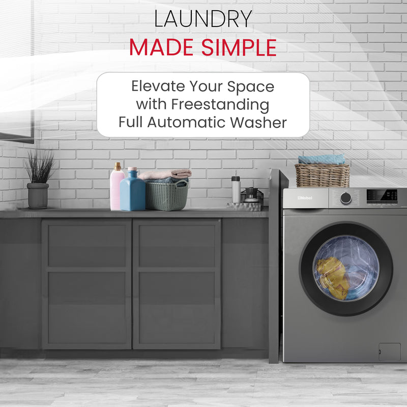 Nobel Dark Silver Front Load Washer: 6 Kg Capacity, 1000 RPM - NWM760RHS-6